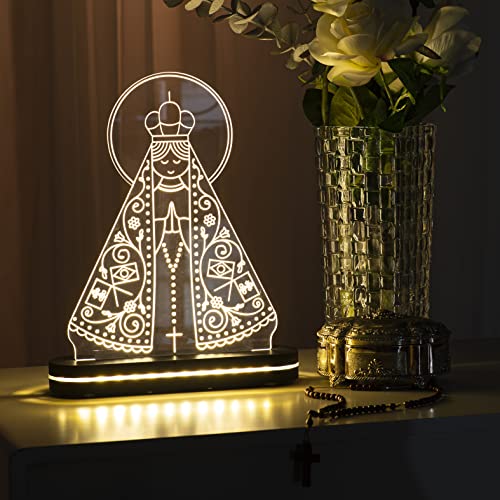 Luminária 3d Led Nossa Senhora Aparecida 30cm