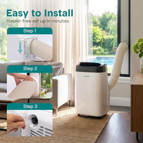 Image of SereneLife Portable Air Conditioner 10000 BTU With WIFI | 3-in-1 Cooling, Fan and Dehumidifier | 24-H Timer up to 450 sq ft Coverage | AC Unit for Bedroom, Home & Office | Window Kit & Remote