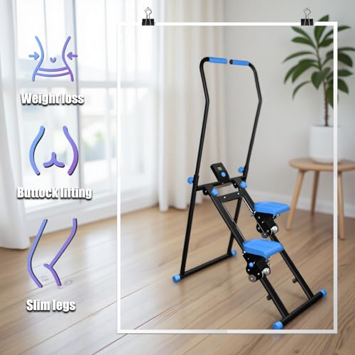 Stair Stepper Exercise Machine for Home, Foldable Stair Climber with Adjustable Handle Multiple Speed Settings Full-Body Workout Steppers with 300LBS Loading Capacity (Blue Inner Handrails) - Image 6