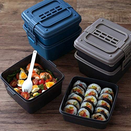 Cffdoifanh Bento Box, Bento Cube Box To Go With Fruit/Yogurt Pot,Japanese-Style Large Lunch Box,Three-Layer Large-Capacity Lunch Box Picnic Box (Color : Style A) (Color : Style B) #TOP5