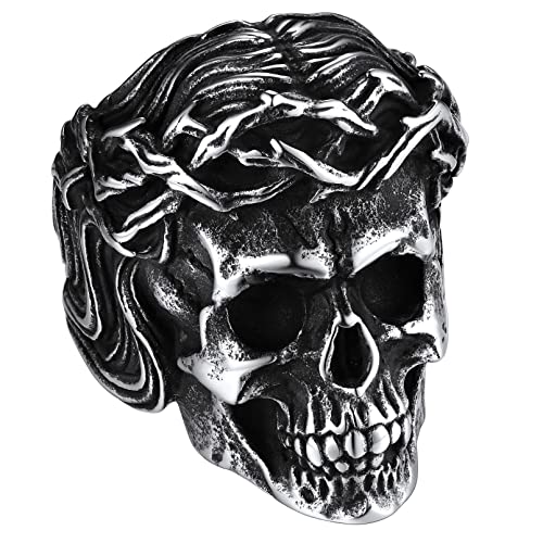 Bague Couronne d'Epines Homme Gothique Punk Taille 58 60 62 64 68
