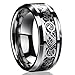 SEniutarm Engagement Love Rings Wedding Bands Fashion Celtic Dragon Carving Titanium Steel Wedding Band Ring Jewelry Gift for Finger Rings DIY Jewelry Gifts - Size 9