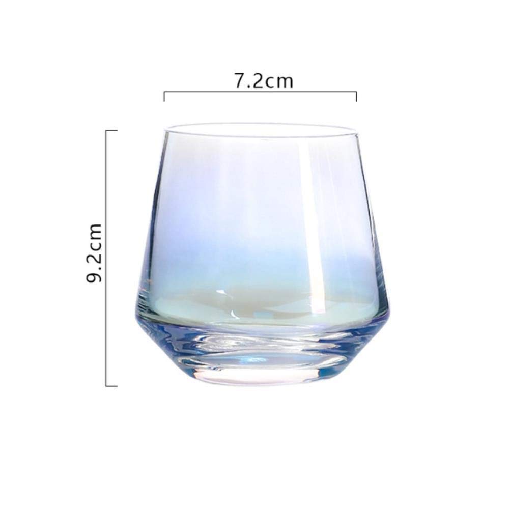 CXK Vasos arcoíris Cristal de Cerveza Plateado Copa de Vino Vaso de Agua de Vidrio Bar Copa de Vino, 7 Piezas