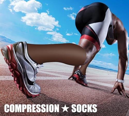 Image of Compression Socks (7 Pairs), 15-20 mmhg is BEST Graduated Athletic & Medical for Men & Women, Running, Flight, Travel, Nurses, Pregnant - Boost Performance, Blood Circulation