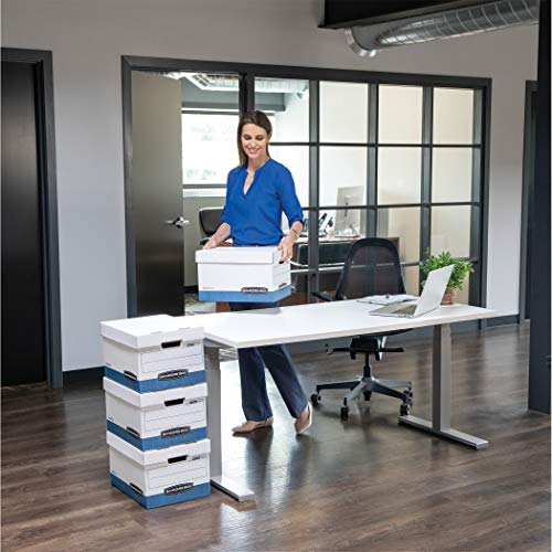 Bankers Box R-Kive Heavy-Duty Storage Boxes, Fastfold, Lift-Off Lid, Letter/Legal, Value Pack Of 20 (0724314), White, Blue #TOP5