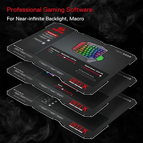 Redragon K585 DITI Wireless One-Handed Mechanical Keyboard, 42 Keys 2.4Ghz RGB 40% Gaming Keypad with 7 Onboard Macro Keys, Detachable Wrist Support, 3000 mAh Battery