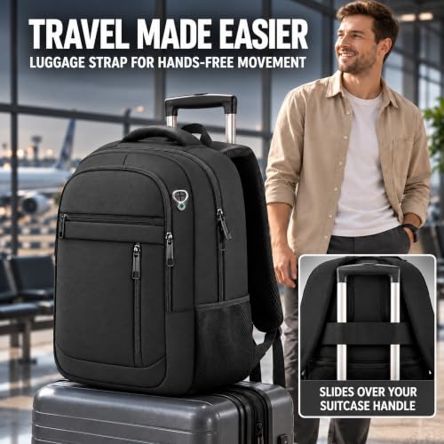 17 Inch Travel Laptop Backpack for Men Women, Big Work College Computer Bag - Image 6