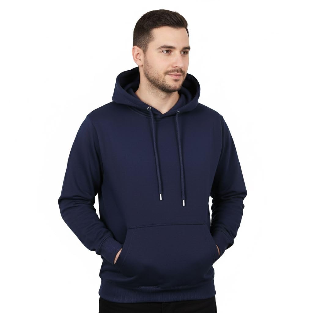 A2Z Mens Fleece Hoodie Pullover Hooded Jumper Sweatshirt - Plain Sweatshirt Neon Green 4XL