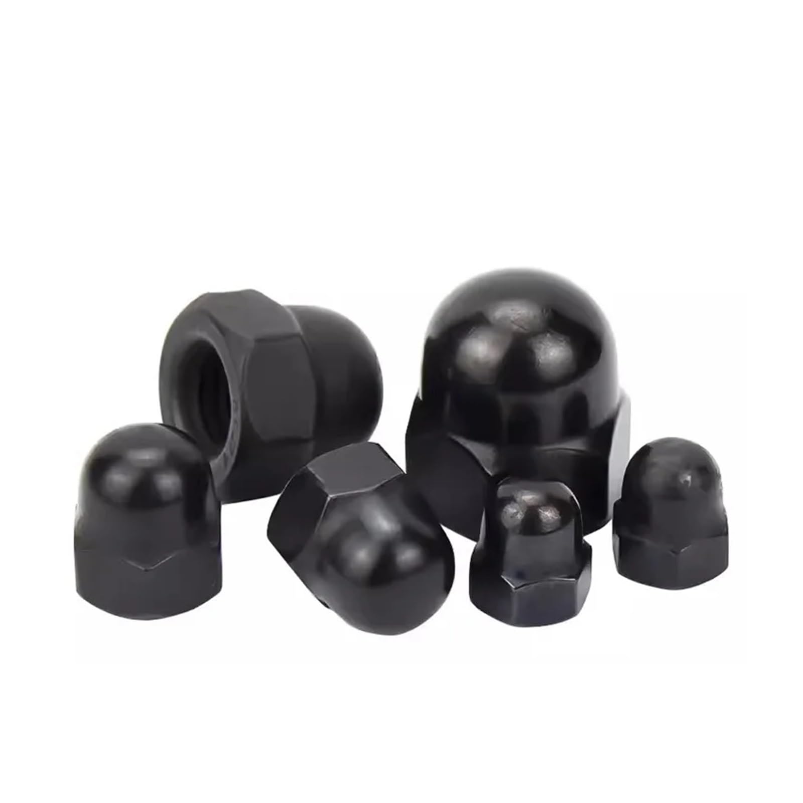 SCXCLY 60pcs Acorn Cap Nuts, M4 Thread Dia Acorn Cap Nut, 304 Stainless Steel (Black - View #3