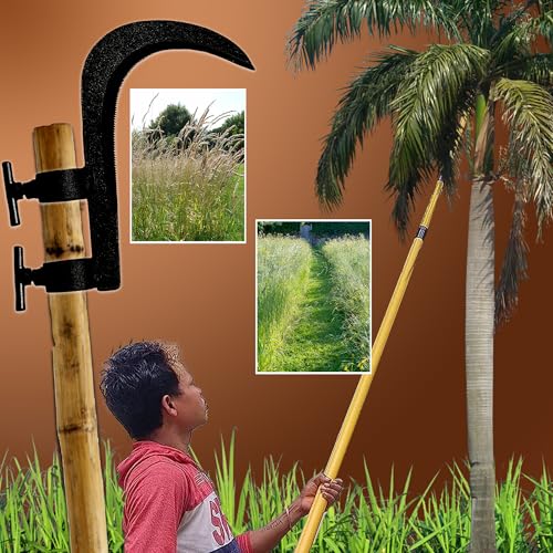 Image of JIAVARRY Hand Sickle Cutter - Sharp Curved Blade for Grass, Weeds, Harvesting, Gardening, and Farming | Durable Manual Garden Tool for Lawn and Crop Cutting