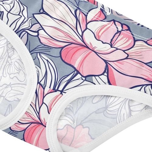 Animal Toddler Underwear Custom 2t Cotton Panties for Girl Red Gray Floral Flowers Leaves Undies Kids Briefs4