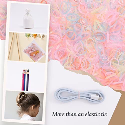 Marcoido Elastic Hair Ties,1500Pcs Hair Rubber Bands Ponytail Holders Braids Locs For Baby Toddlers Kids Women Men Small Hair Elastics With An Zipper Bag.(Small, Candy) #TOP4