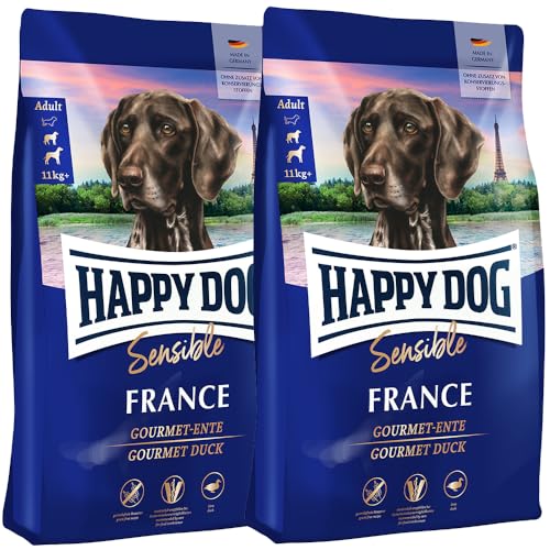 Happy Dog Sensible France M 2X 1 kg - Trockenfutter, Geschmacksrichtung Gourmet Ente