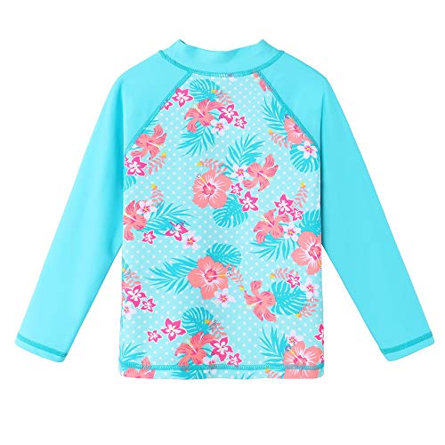 Image of TFJH E Girls Long Sleeve Swimsuits Skirt 2-Pieces Rash Guard Set Sun Protection UV 50+