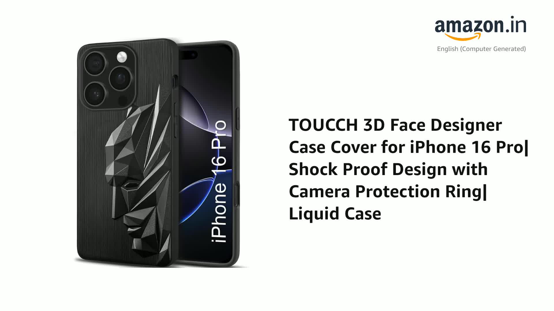 TOUCCH 3D Face Designer Case Cover for iPhone 16 Pro| Shock Proof