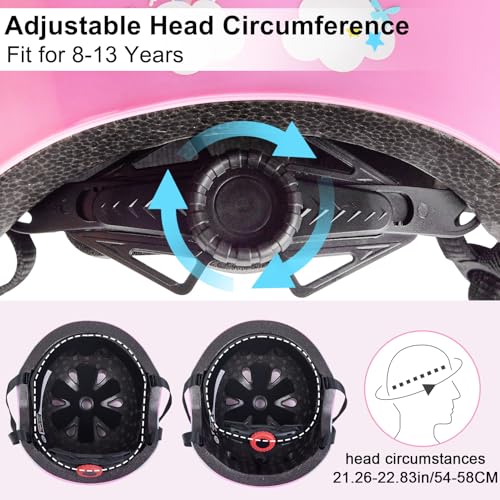 Image of Kids Bike Helmet Adjustable Youth Toddler Helmet with DIY Stickers for Girls Age 3-5-8-14 Years for Bicycle Scooter Skateboard Roller Skating