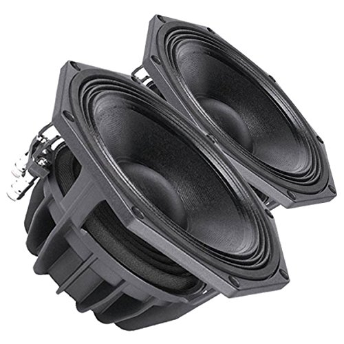 Pair Faital Pro 8PR200 8ohm Neodymium 8" Woofer Midrange Replacement Speaker