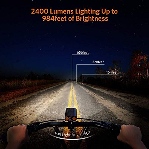 Lumière Vélo, SanLion Éclairage Vélo avec 360° Rotatif de Support, Lampe Vélo USB LED Puissante Rechargeable, 2400 Lumens, Multi Modes d'éclairage, Antichoc Impermeable IP65 - Image 5