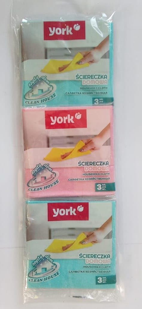 YORK Universal High Absorbent Cleaning Cloth Lint Free Pack of 3 Piece Reusable Microfiber Cloths for Household, Professional Cleaning - Absorbs Dust, Dirt, Liquid Easily-Multicolor