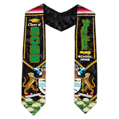 MonkeyVan Custom Guyana Graduation Stole 2025, Guyana Graduation Sash, Guyanese Graduation Sash, Guyana Flag Graduation Stole Gan 7