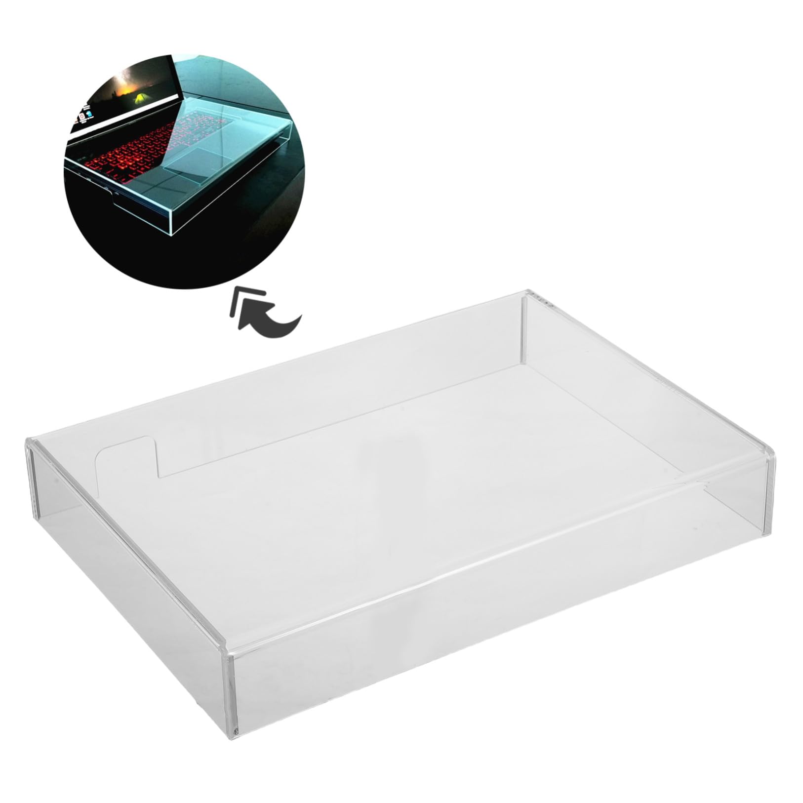 Alipis Copertura Antipolvere Trasparente per Tastiera da Gioco in Acrilico 357x255x48mm, Protezione Resistente Agli Schizzi per Laptop, Antipolvere per Uso Domestico, Ufficio e Scuola