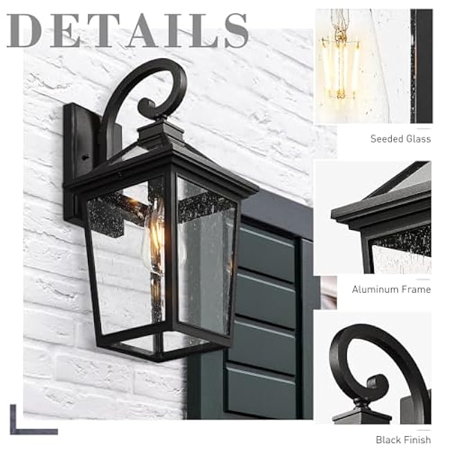 ZEYU 18 Inch Outside Light Fixture Exterior Wall Lighting Fixture Black Finish ZX58MB BK