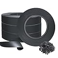 VOUNOT® Strisce di Protezione in PVC per Recinzioni da Giardino e Recinzioni a Doppia Asta 300m x 4.7cm, Strisce Frangivista in PVC con 600 Clip di Fissaggio, Nero