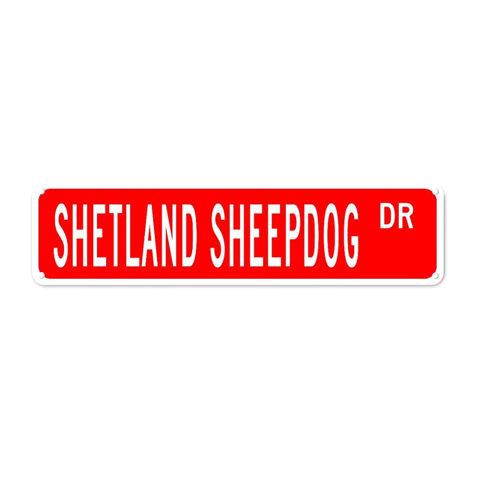 Shetland Sheepdog DR Retro Tin Signs Aluminum Metal Sign Gift for Home Kitchen Restaurants Garden Wall Pub Club Decor 4x16 Inch