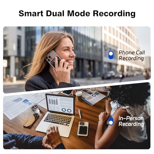 Image of AI Voice Recorder, AI Note Taker 64GB with App Control, AI Technology Transcribe & Summarize Free, 121 Languages, Audio Recorder Device for Meetings & Calls, Ultra-Slim /Display, Magnetic Case, Grey