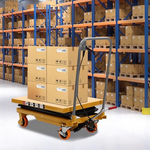 Scissor Lift on Wheels, Motorcycle Lift Jack Hydraulic Lift Cart, Heavy Duty Motorcycle Motorcycle Stand Lift Table Handling Tools, 330lbs Capacity, 45