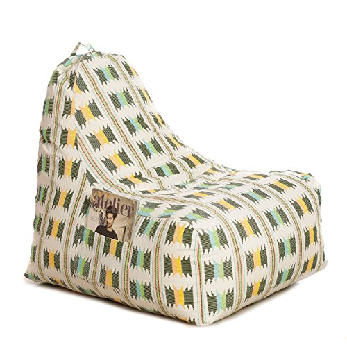 Image of Style Homez Hackey Cotton Canvas Ikat Printed Bean Bag XXL Size Filled with Beans Fillers