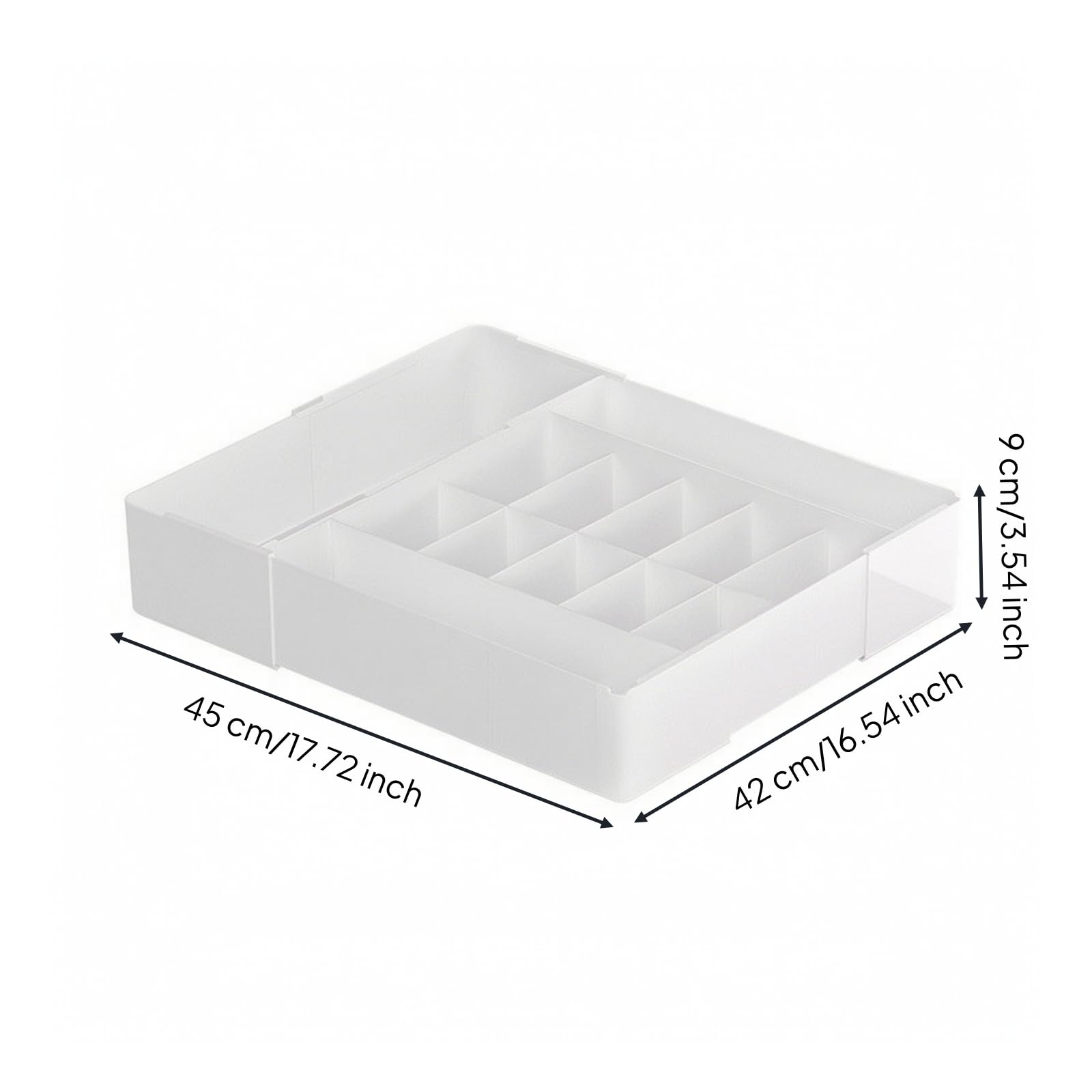Schubladenteiler für Socken, style to 2, Ausziehbar 32,7–58 × 24,2–42 × 9 Cm