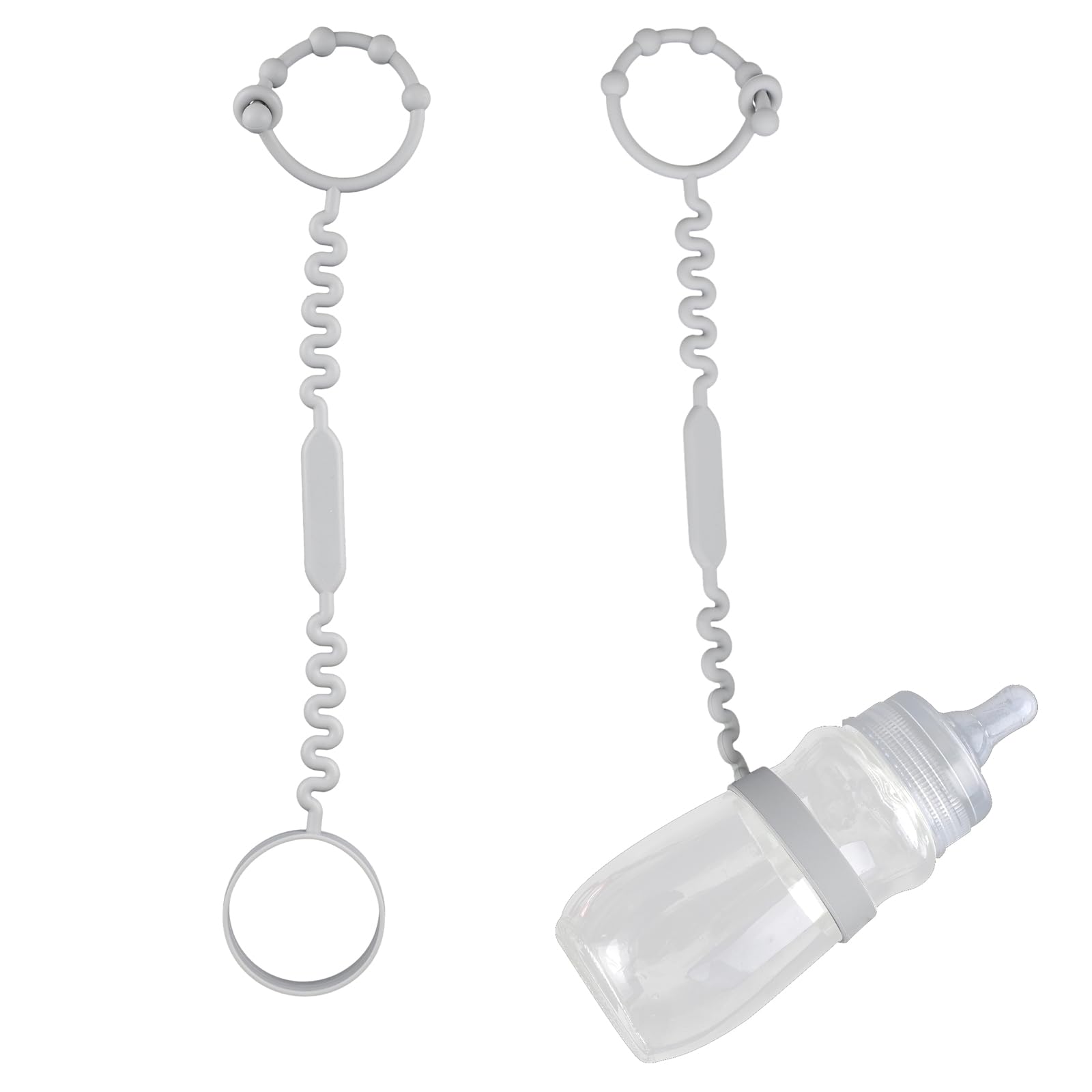 2 Pezzi Cinghia Biberon, Cinturino per Bicchieri Sippy in Silicone Cinghia Elastica per Biberon Bungee Cinghia per Bicchiere Sippy per Seggiolone, Passeggino, Casa, All'aperto