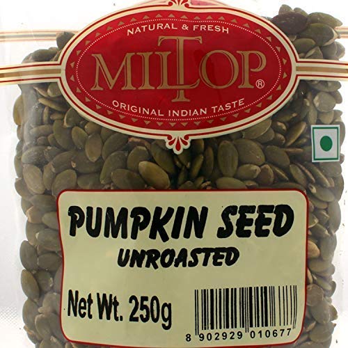 Image of Miltop Premium Raw Unsalted Pumpkin Seed for Eating, 250g (Pack of 3)
