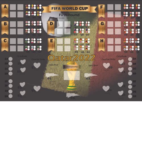 Calendrier interactif de la Coupe du monde du Qatar 2022 - Image du drapeau de la Belgique - Tableau mural de prédiction - Planificateur de tournoi de football - Affiche FiFa Cover