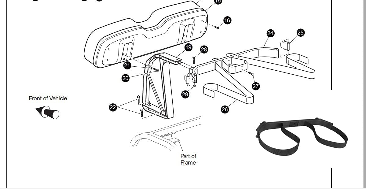 Golf Cart Golf Bag Holder Bracket | Bag Retainer Strap for EZGO Golf Cart Medalist & TXT Replace#71851-G01