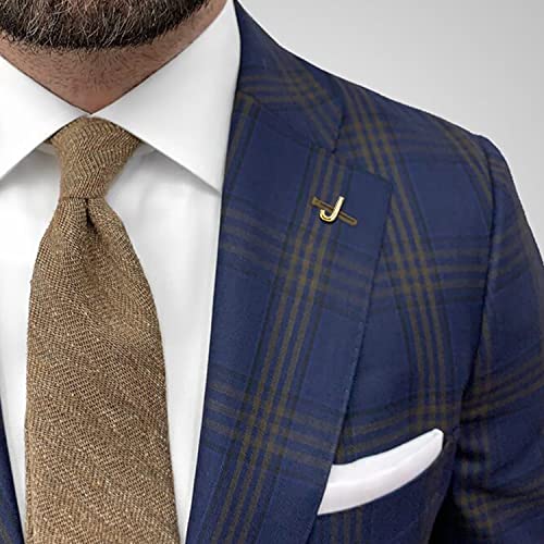 AMITER Men Tie Tack Initial Gold/Silver Tie Pin with Chain Clips for Necktie, Bow Tie & Hat3