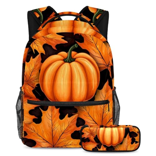 Cartables enfants citrouille grand format 40cm sac à dos scolaire fille garçon multicolore