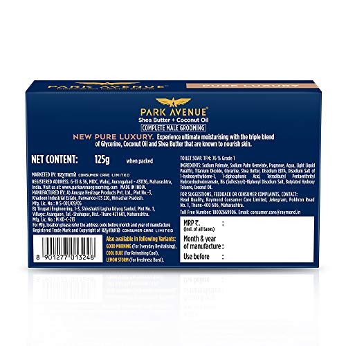 Image of Park Avenue Luxury Fragrant Soap, 125g (BUY 3 GET 1) And Park Avenue Cool Blue Fragrant Soap, 125g (Pack Of 4)