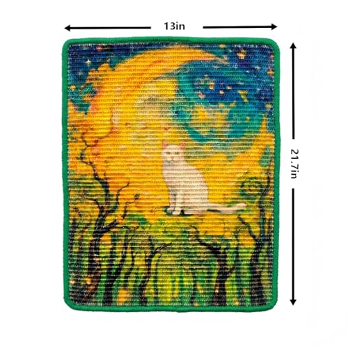 Alfombra rascadora para gatos de sisal 21.7x13 pulg verde miniatura 2