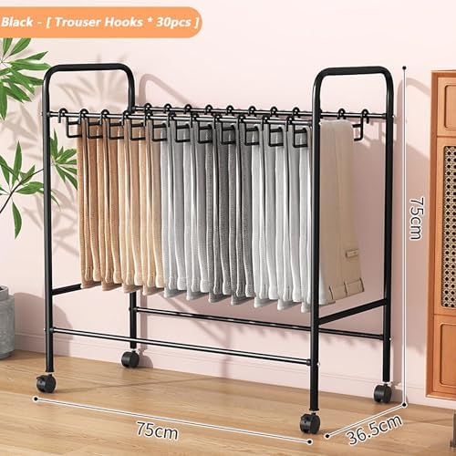 Miniatura 2 de Slide Out Pants Rack Closet Hanger Bar Pull Trousers Tie Belts Scarf Racks Top Mounted Wardrobe Clothes for Closet Retractable,Space-Saving Rolling