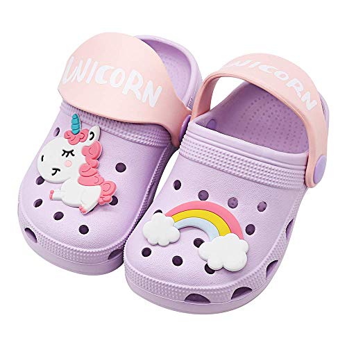 Kid's/Toddler Unicorn Clogs Boys Girls Lightweight Sandals Shockproof Non-slip Garden shoes Water Pool Beach Shoes Non-Slip Sandals for Boys Shower Swim Pool Slippers