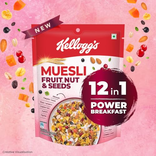 Image of Kellogg's Muesli Fruit Nut & Seeds 240 Gm and Kellogg's Corn Flakes Original 1.2 kg Pack