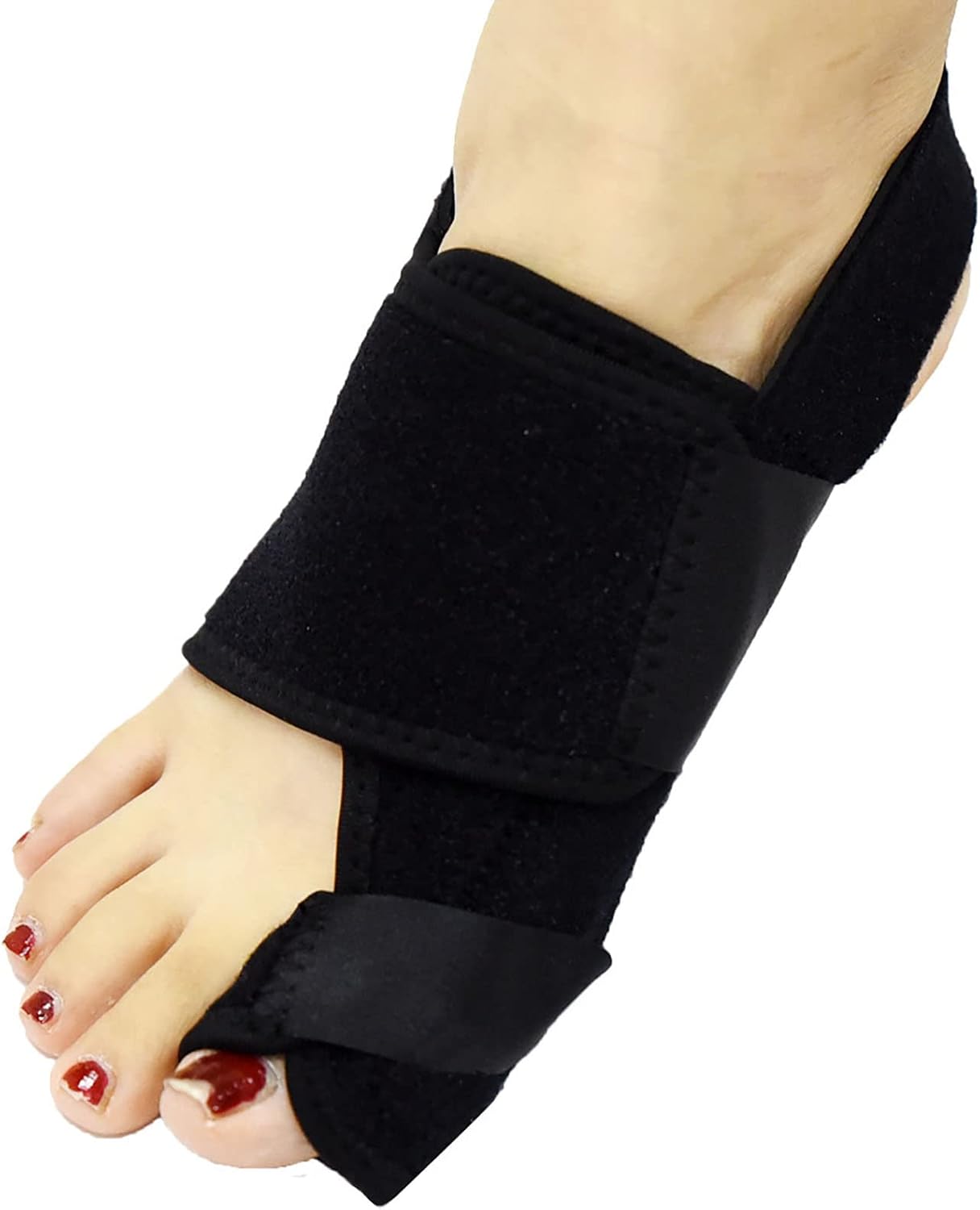 Bunion Splint (2PCS) - Bunion Corrector for Women & Men Orthopedic Bunion Splint & Big Toe Straightener for Hallux Valgus Day & Overnight Support (Black Right)