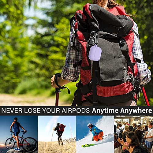 R-Fun Airpods 3 Case Cover, Silicone Protective Accessories Skin With Keychain Compatible With Apple Airpod 3Rd Generation 2021 For Women Girl,Front Led Visible-Banana Violet #TOP7