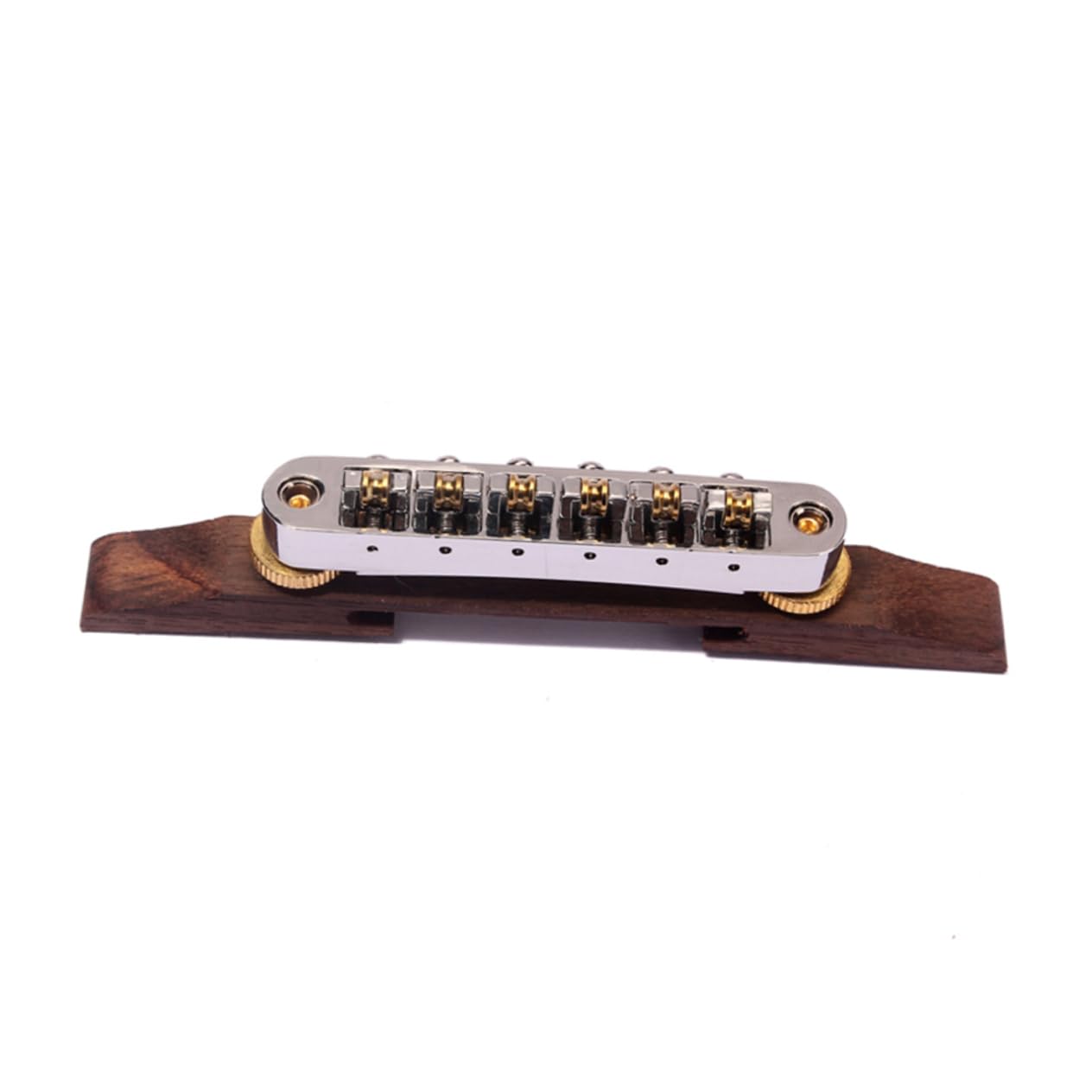 VICASKY Rosewood Archtop Guitar Bridge with Roller Saddles B Model Replacement for Vintage Jazz Guitar Tailpiece Features Self Adjusting Base and Adjuster
