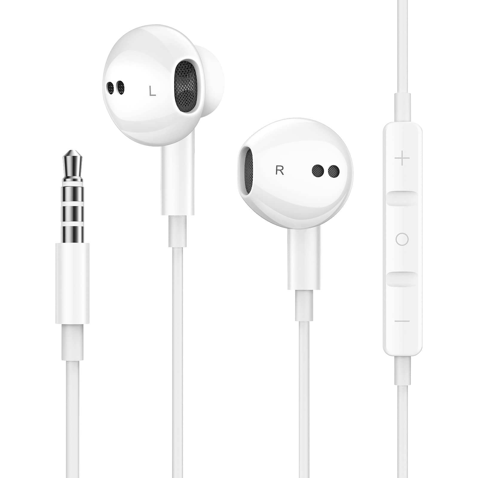 OIIAEE Earphones, Wired Earbuds with Built-in Microphone and Volume Control, High Definition and Pure Sound, Lightweight In-Ear Headphones Earphones Compatible with Most 3.5mm Deviecs Jack