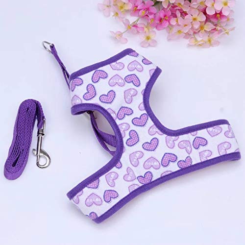 KUTKUT Adjustable Purple Heart Printed, Mesh Breathable Harness and Leash Set for Small Dogs (Size: L, Adjustable Chest: 44cm - 56cm) (B08VVX4S3K) Amazon Price History, Amazon Price Tracker