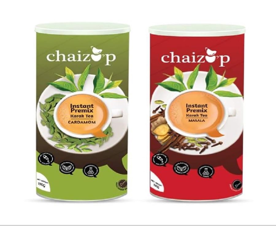 Chaizup Instant Premix Masala + Cardamom Tea Cans | Assorted Combo Pack of 2 Flavours | 1000g x 2 Cans | 2000 Gm | Instant Chai | Premix Masala Tea | Ready To Drink | Premix Chai Powder (B0D4LL2TR5) Amazon Price History, Amazon Price Tracker