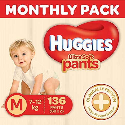 Huggies-Ultra-Soft-Pants-Diapers-Monthly-Pack-Medium-136-Count-Huggies-Baby-Wipes-Cucumber-Aloe-Pack-of-5-360-Wipes
